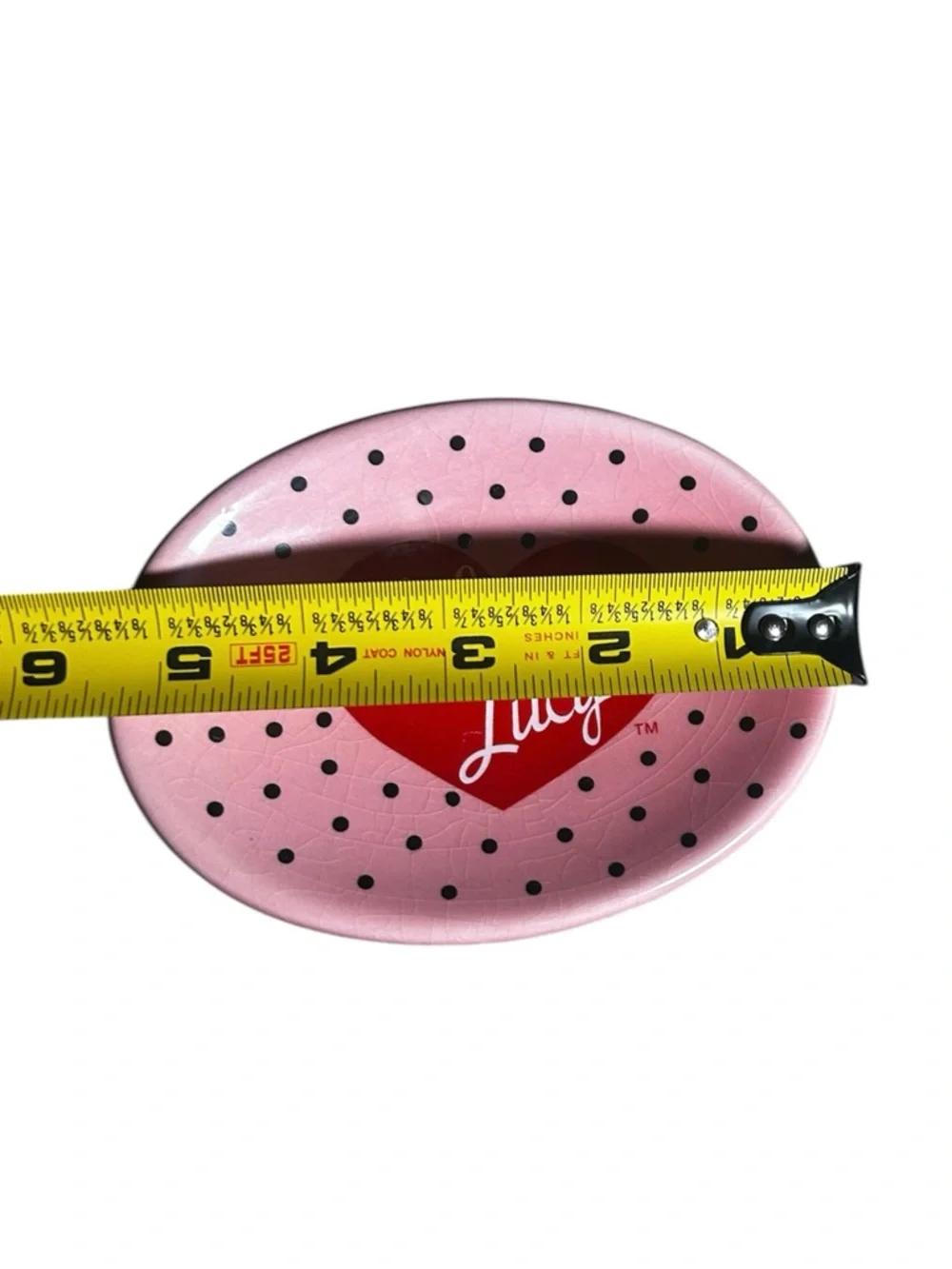 2006 Pink, Polka-dotted “I Love Lucy” Soap Dish